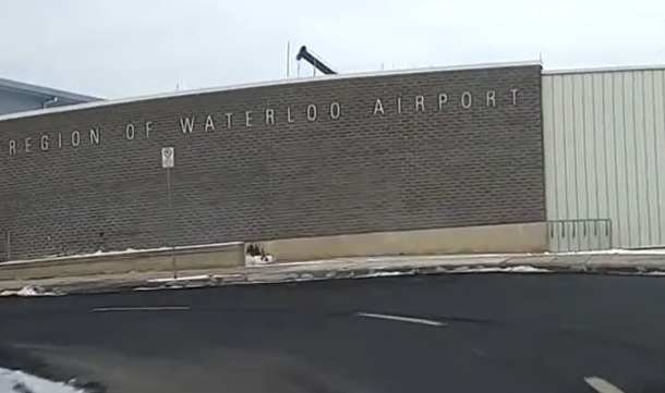 in the picture you can see the waterloo airport