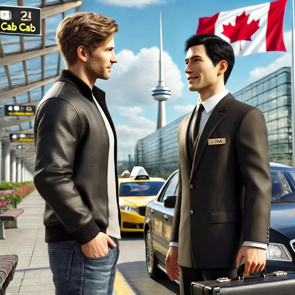 Options for taxi and limo services at Pearson Airport with helpful signage