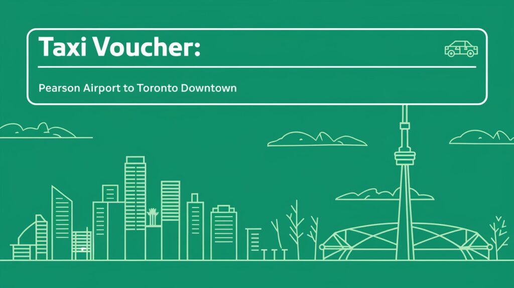 Pearson toronto airport taxi voucher for air canada and westjet